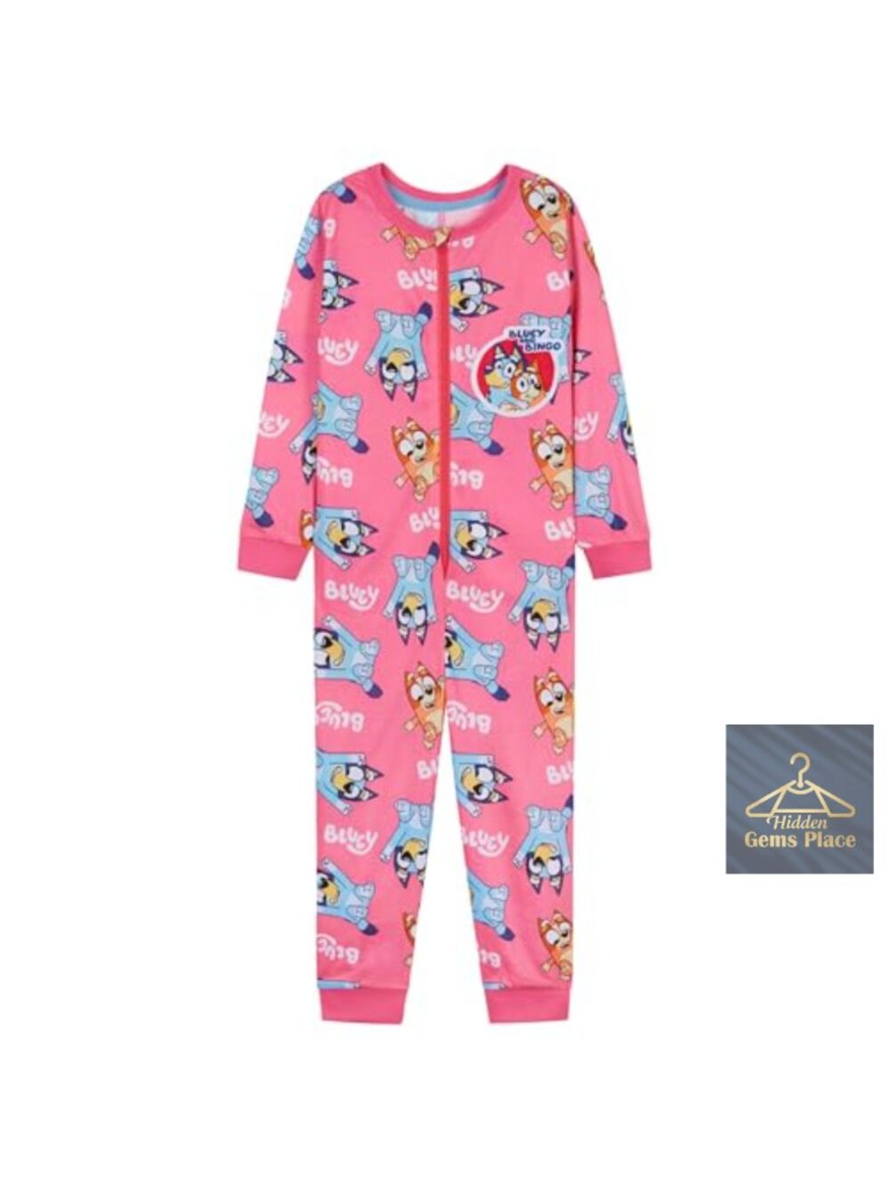 Girls One-Piece Pajamas Long Cuffed Sleeves Ankle Length Snug Fit Sleepwear